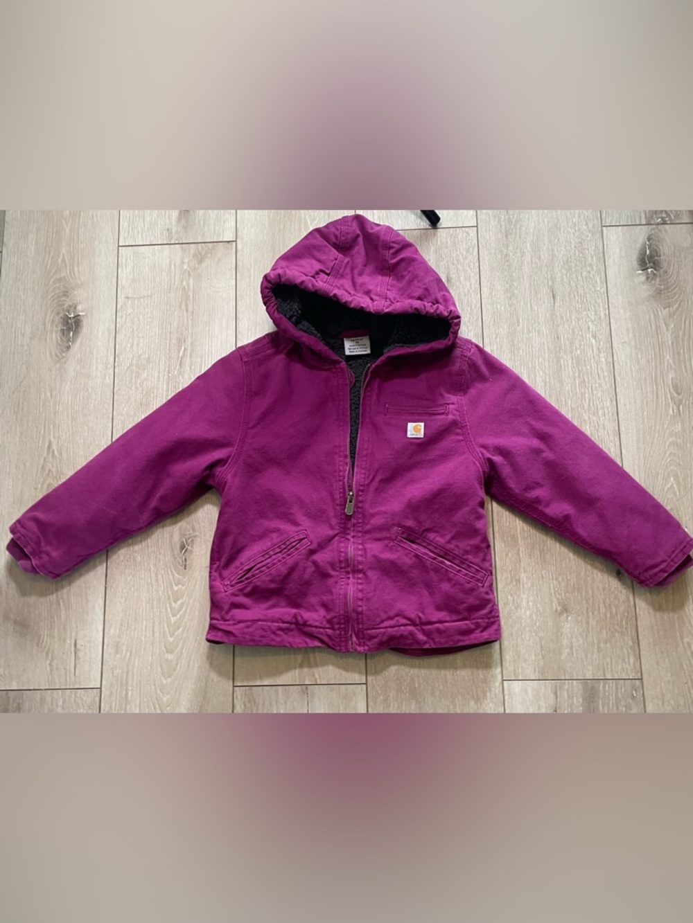 Carhartt Kids Plum Sherpa-Lined Sierra Jacket Girls Workwear Gorpcore Coat XS  6